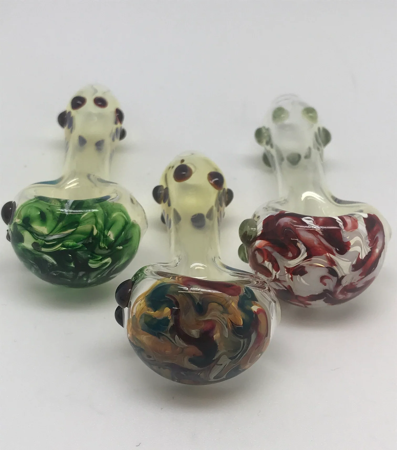 Steegee Glass Silver Fume Marbled Cap Pipe - Image 2