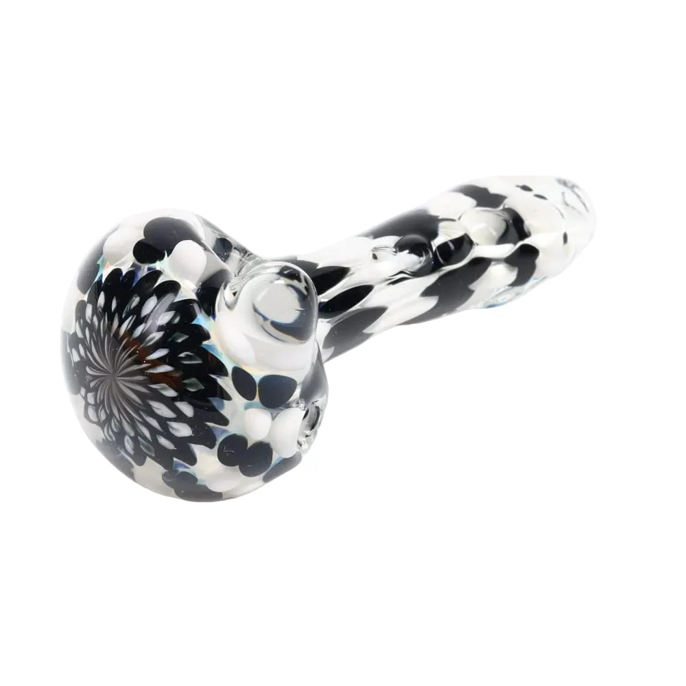 Rotational Science Glass Fillacello Black and White Dot Pipe