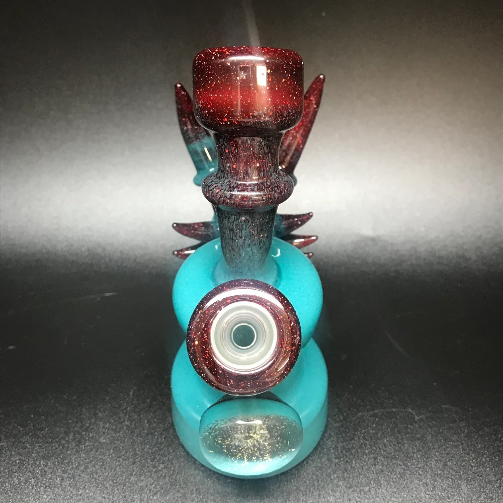 Hicdogg Glass Slain Dragon Teal Blizzard Bubbler - Image 3
