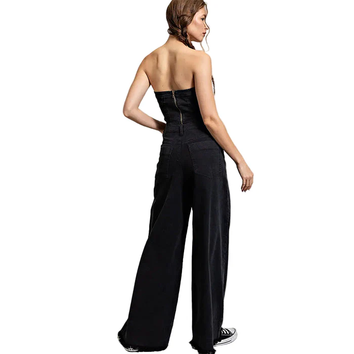 High Waisted Wide Leg Pants in Black SALE - Image 2