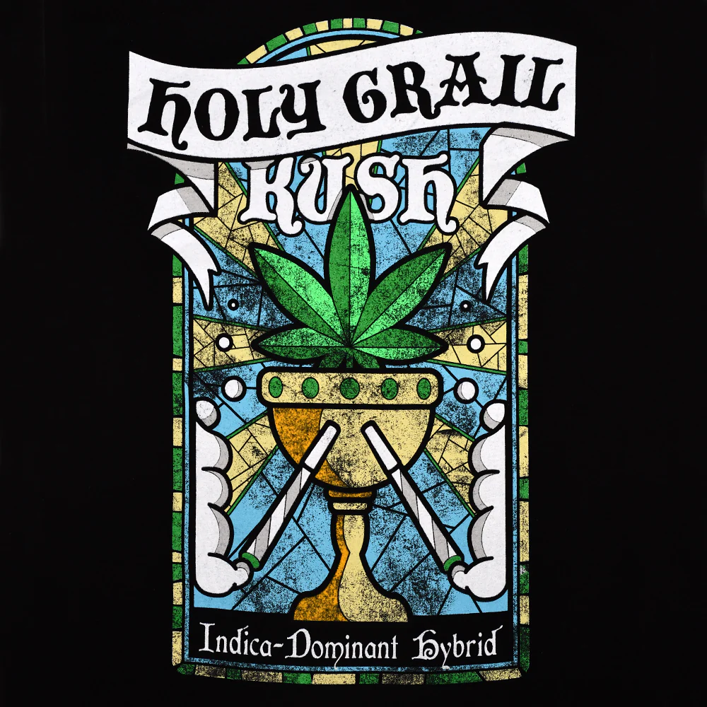 Holy Grail Kush Strain Black T-Shirt - Image 2