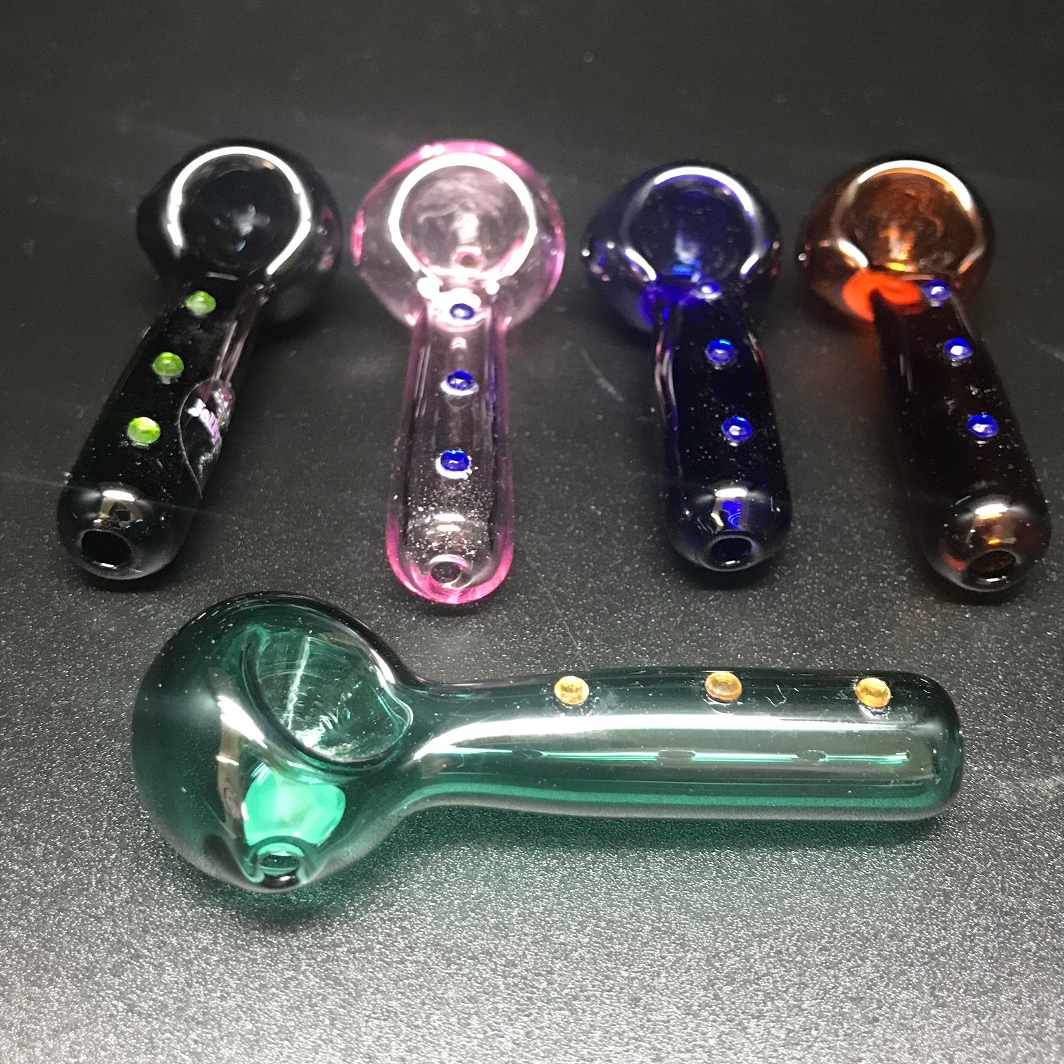 Jellyfish Glass Solid Color Sparkle Pipe - Image 2