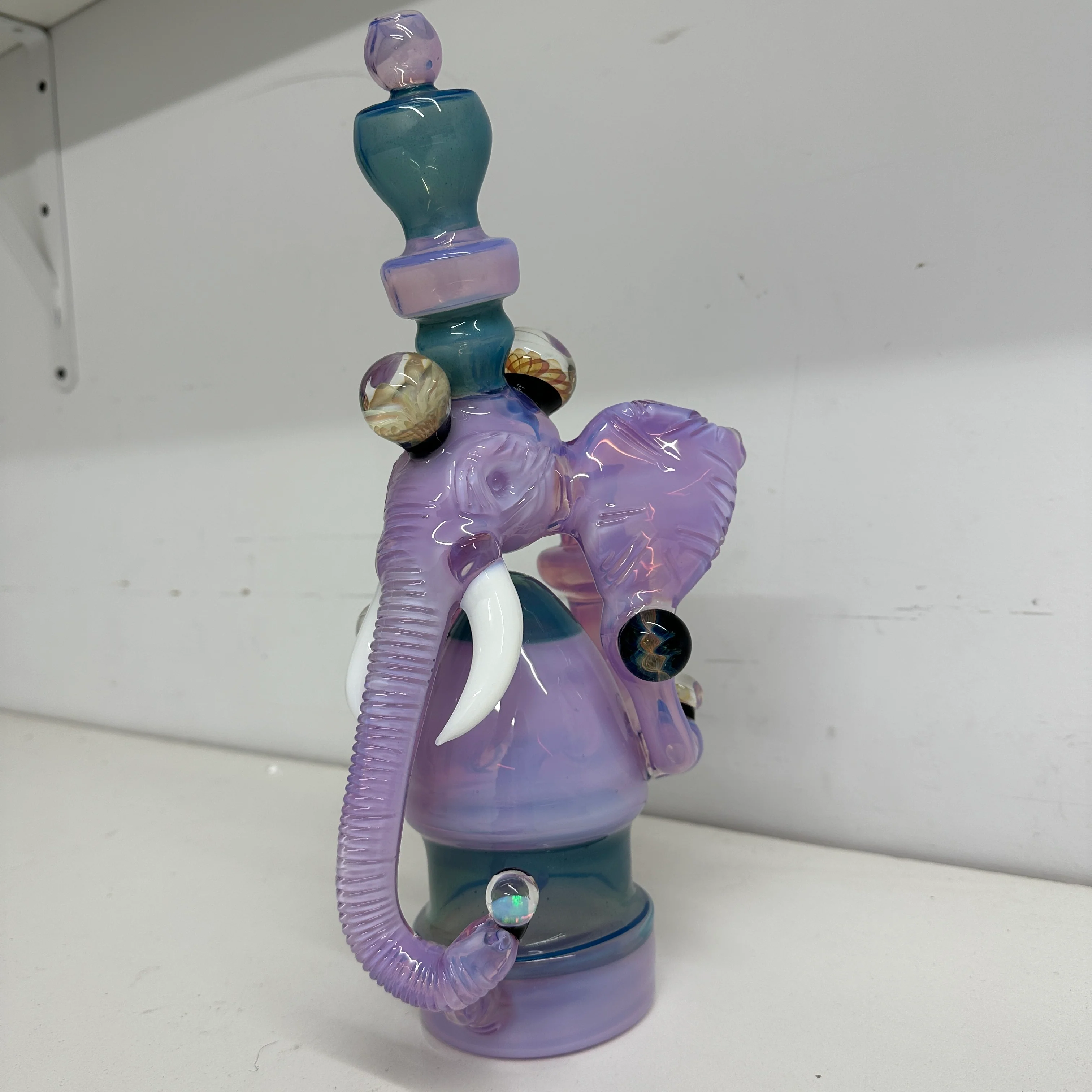 Jahnny Rise Glass Blue & Purple CFL Elephant Recycler - Image 2