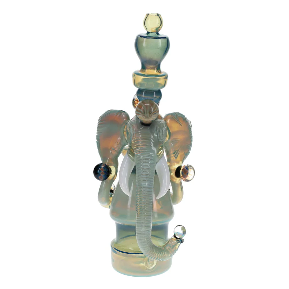 Jahnny Rise Glass Blue & Purple CFL Elephant Recycler - Image 4