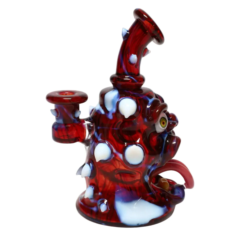 Kaleb Folck Glass Red Face Rig w/ Matching Carb Cap - Image 3