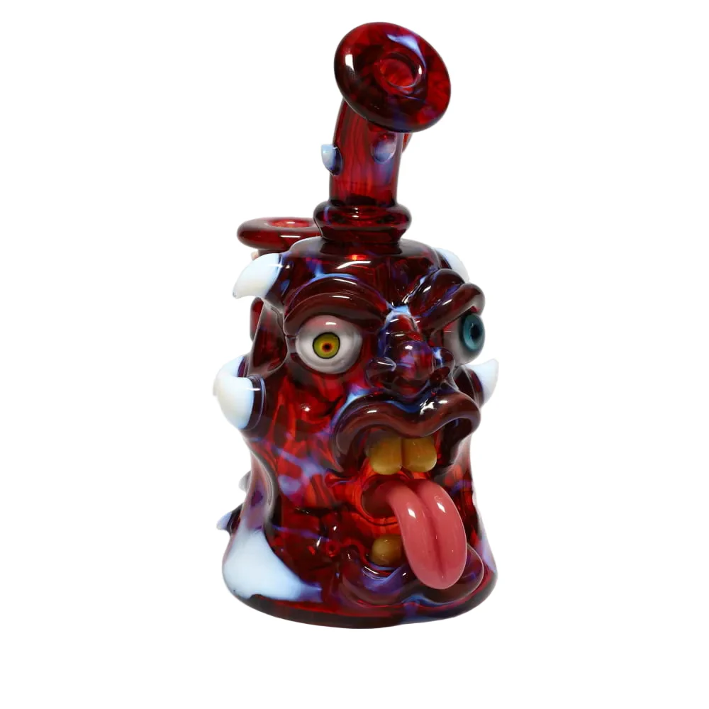 Kaleb Folck Glass Red Face Rig w/ Matching Carb Cap - Image 4