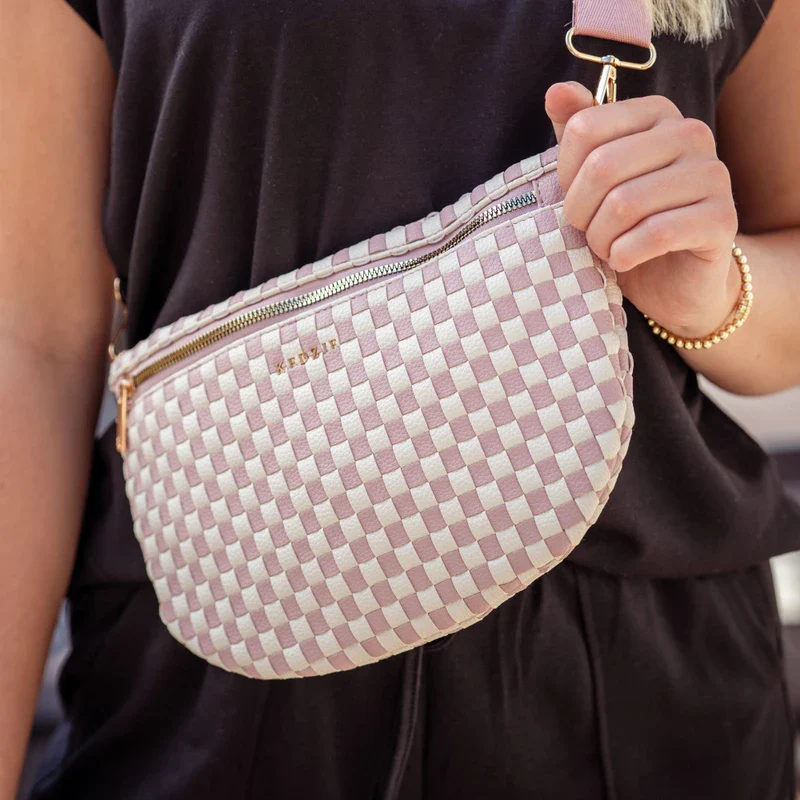 Kedzie Terrace Woven Crossbody in Pink - Image 2