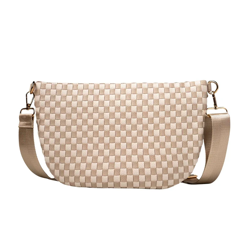Kedzie Terrace Woven Crossbody in Taupe - Image 3