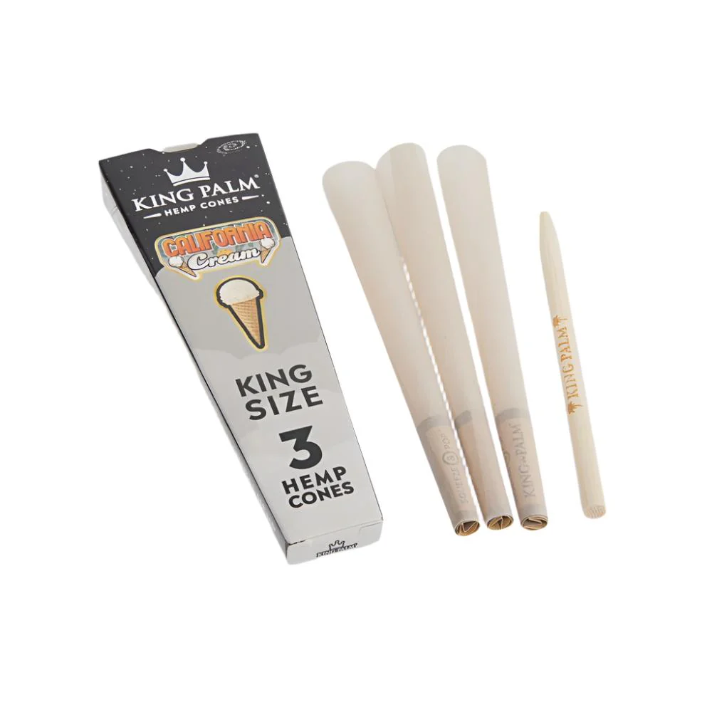 King Palm California Cream King Size Hemp Cones 3 pack