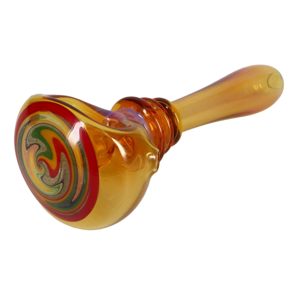 Kyle White Glass Color/Fume Triple Maria Wig Wag Cap Spoon - Image 3