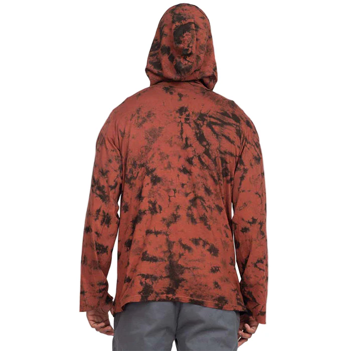 Leaf Pullover Tie-Dye Hoodie in Red - Image 5