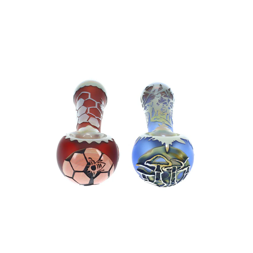 Liberty503 Glass Carved Cap Mini Spoon - Image 2