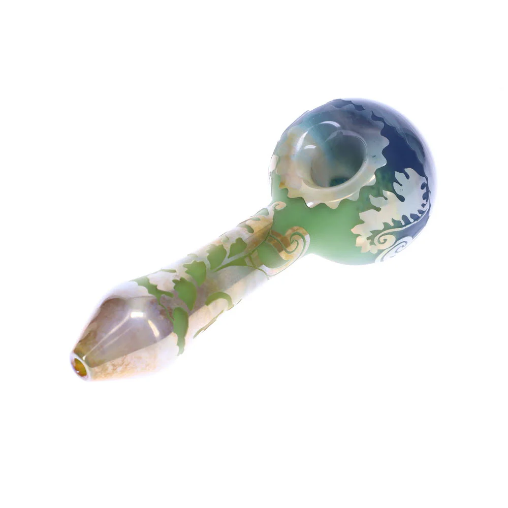 Liberty503 Glass Etched Triple Frit Wig Wag Spoon SALE