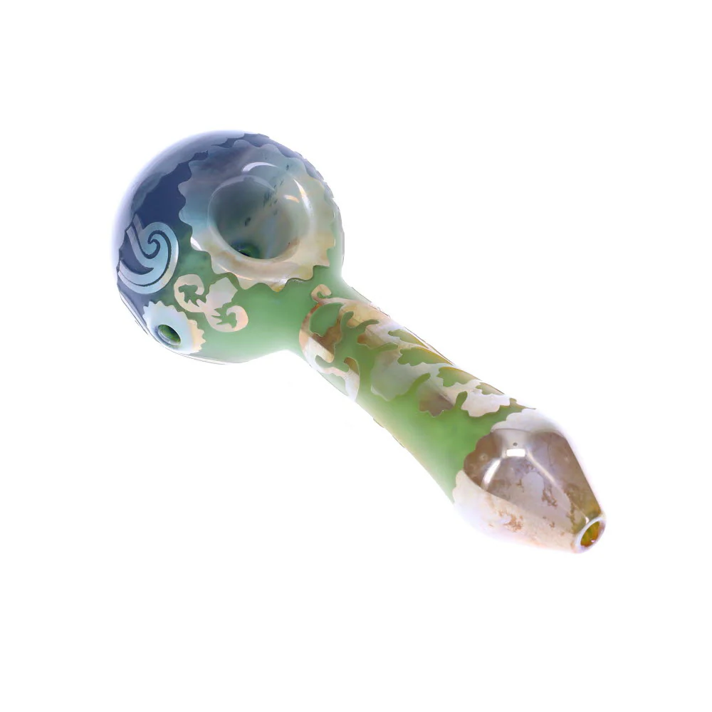 Liberty503 Glass Etched Triple Frit Wig Wag Spoon SALE - Image 3