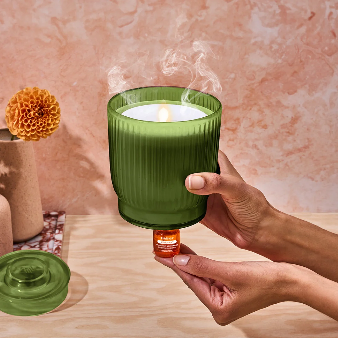 Lifelines™ ClickWick® Flameless Candle Diffuser in Olive - Image 2