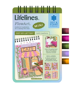 Lifelines™ FlowArt: Dot-By-Letter Cafe Comforts Mini Coloring Pad