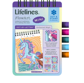 Lifelines™ FlowArt: Dot-By-Letter Enchanted Magic Mini Coloring Pad