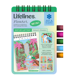 Lifelines™ FlowArt: Dot-By-Letter Nature's Wonders Mini Coloring Pad