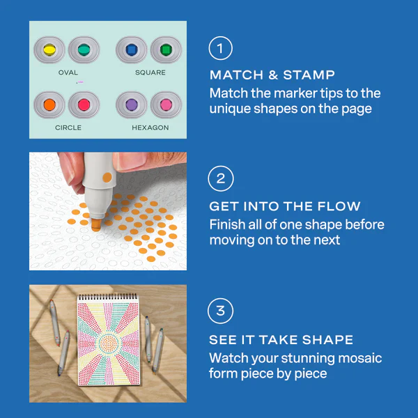 Lifelines™ FlowArt: Stamp by Shape Mediterranean Mosiac Coloring Pad - Image 4