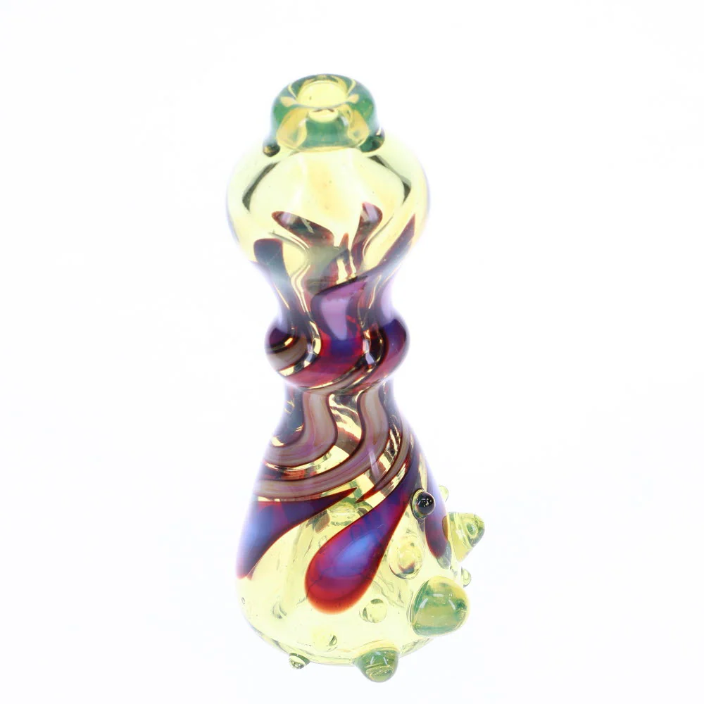 Liquid Sand Large CFL Pink & Yellow Chillum - Image 3