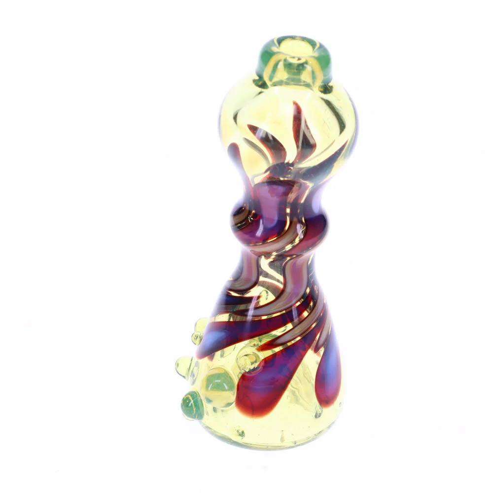 Liquid Sand Large CFL Pink & Yellow Chillum - Image 4
