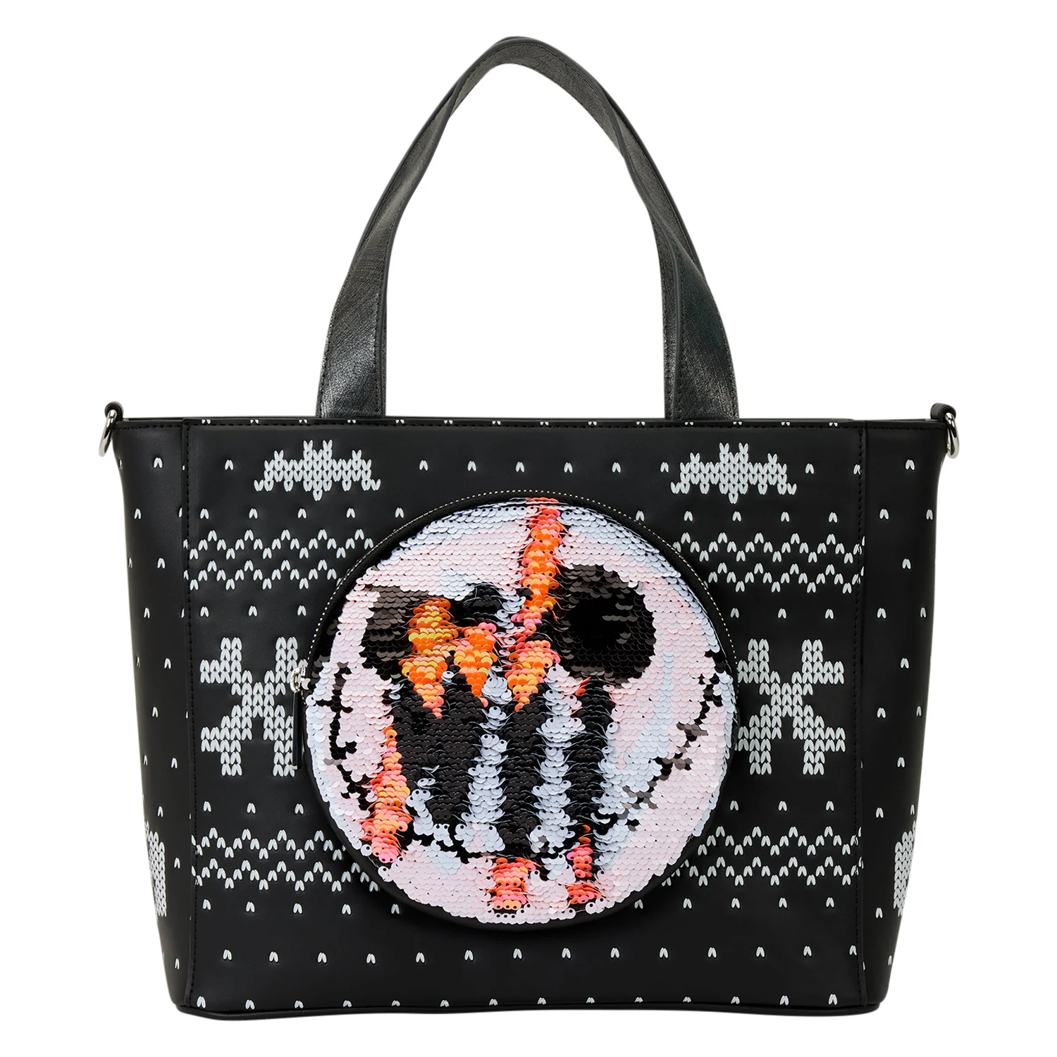 Loungefly The Nightmare Before Christmas Jack Skellington Reversible Sequins Tote Crossbody Bag with Coin Bag - Image 2