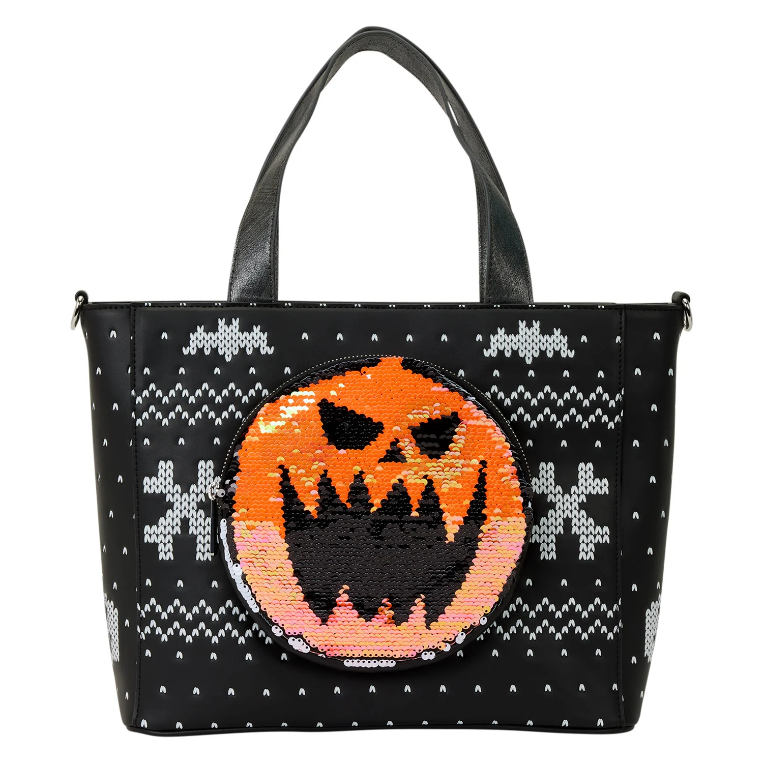 Loungefly The Nightmare Before Christmas Jack Skellington Reversible Sequins Tote Crossbody Bag with Coin Bag - Image 3