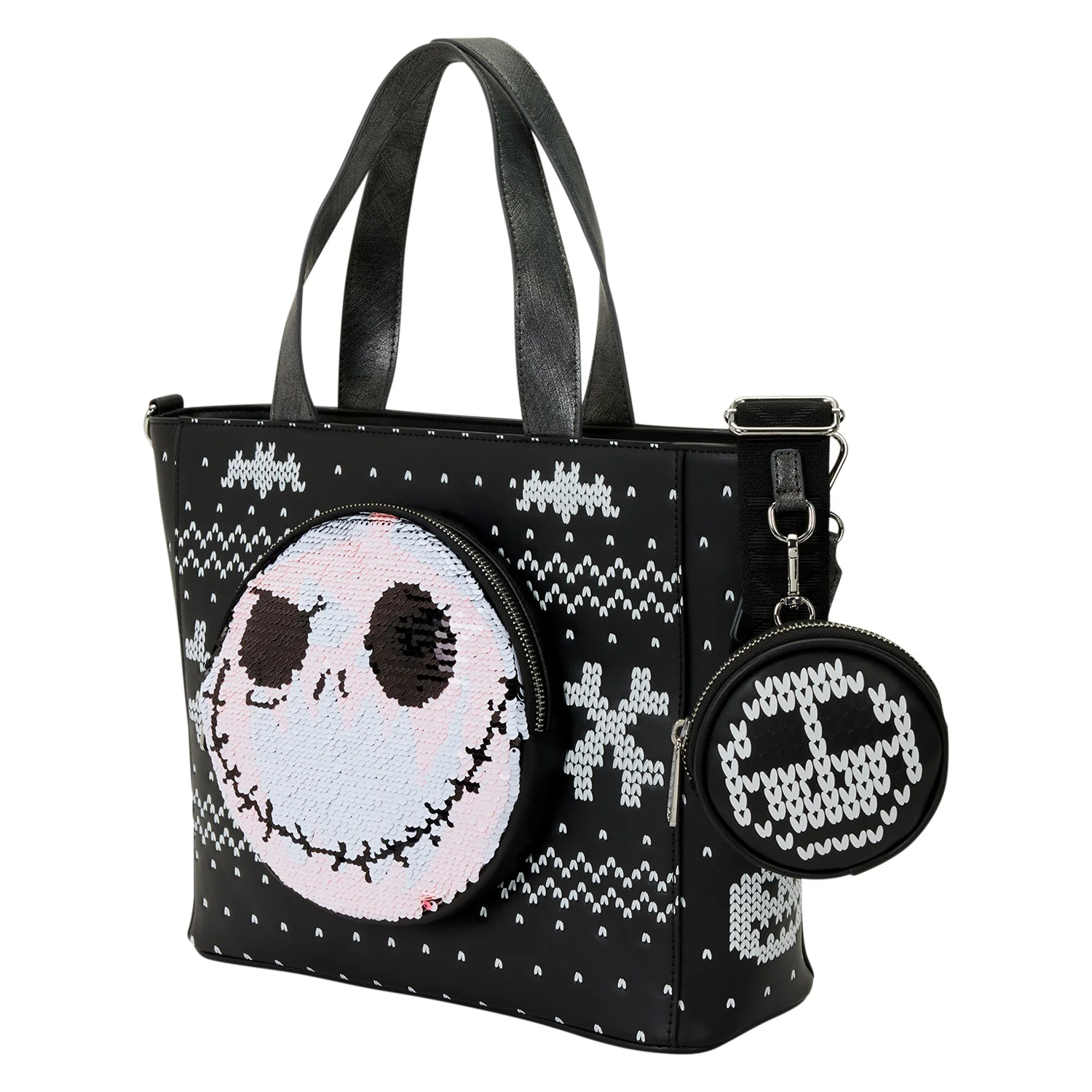 Loungefly The Nightmare Before Christmas Jack Skellington Reversible Sequins Tote Crossbody Bag with Coin Bag - Image 4