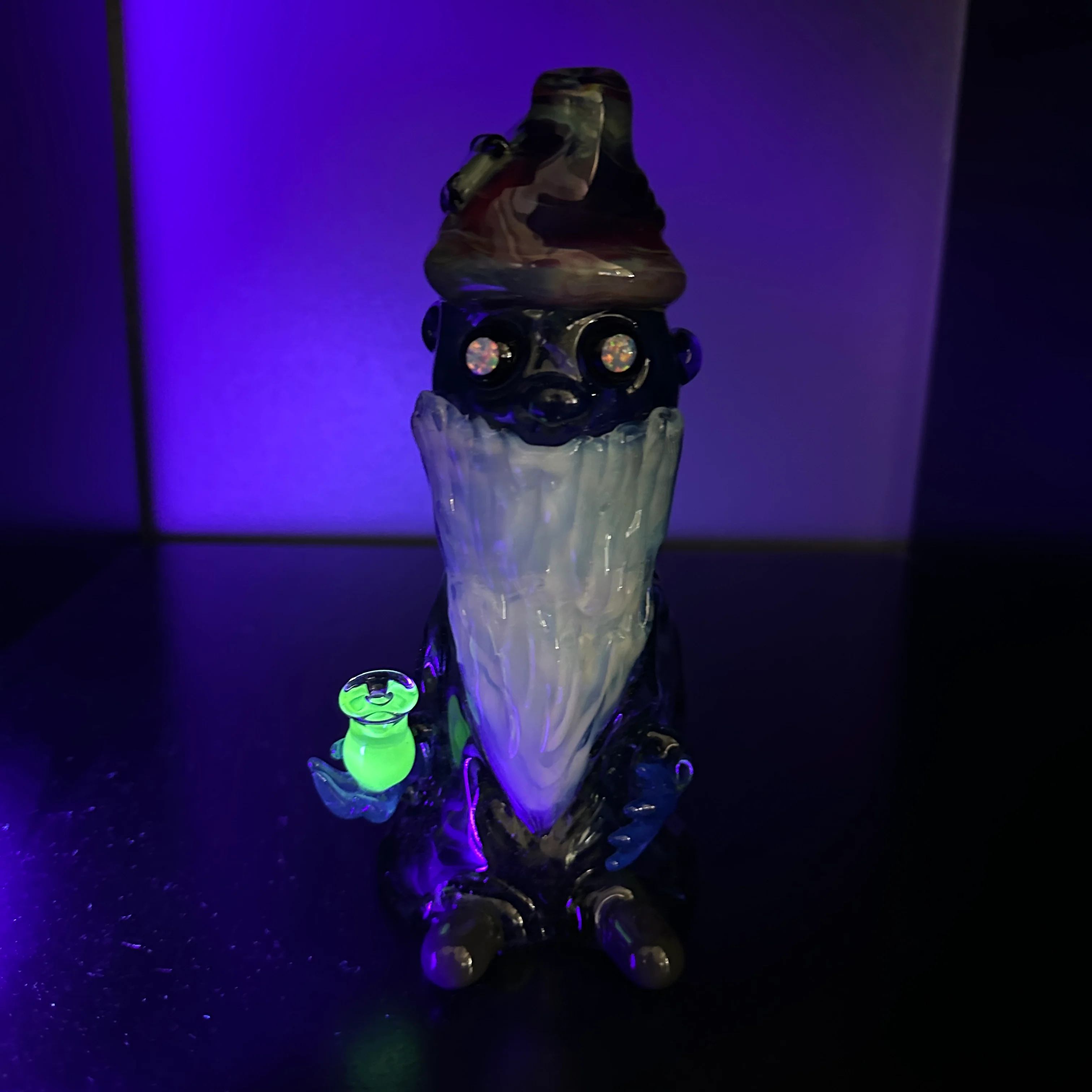Lyssa Lou Glass Blue, Green, & White UV Gnomad - Image 2