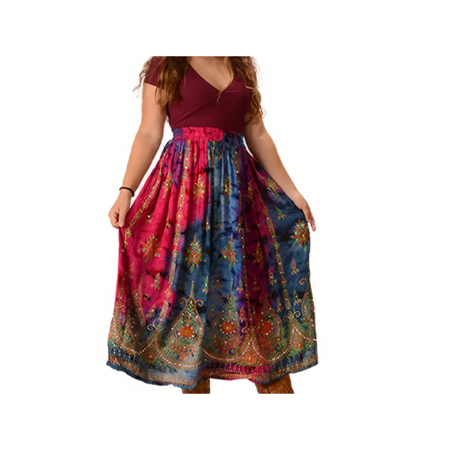 Magic Carpet Ride Tie Dyed Sequined Skirt - Image 2