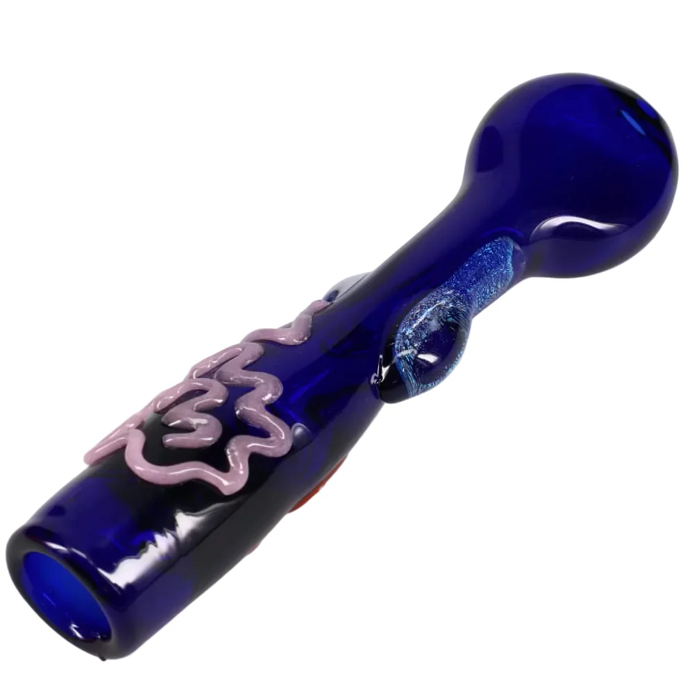 Matty White Glass Color and Dichro Squiggle Chillum - Image 2