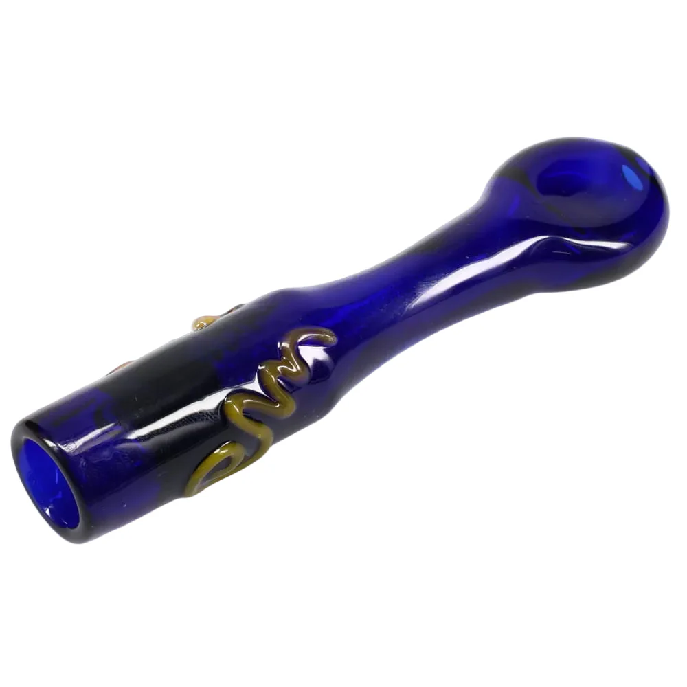 Matty White Glass Color and Dichro Squiggle Chillum - Image 4