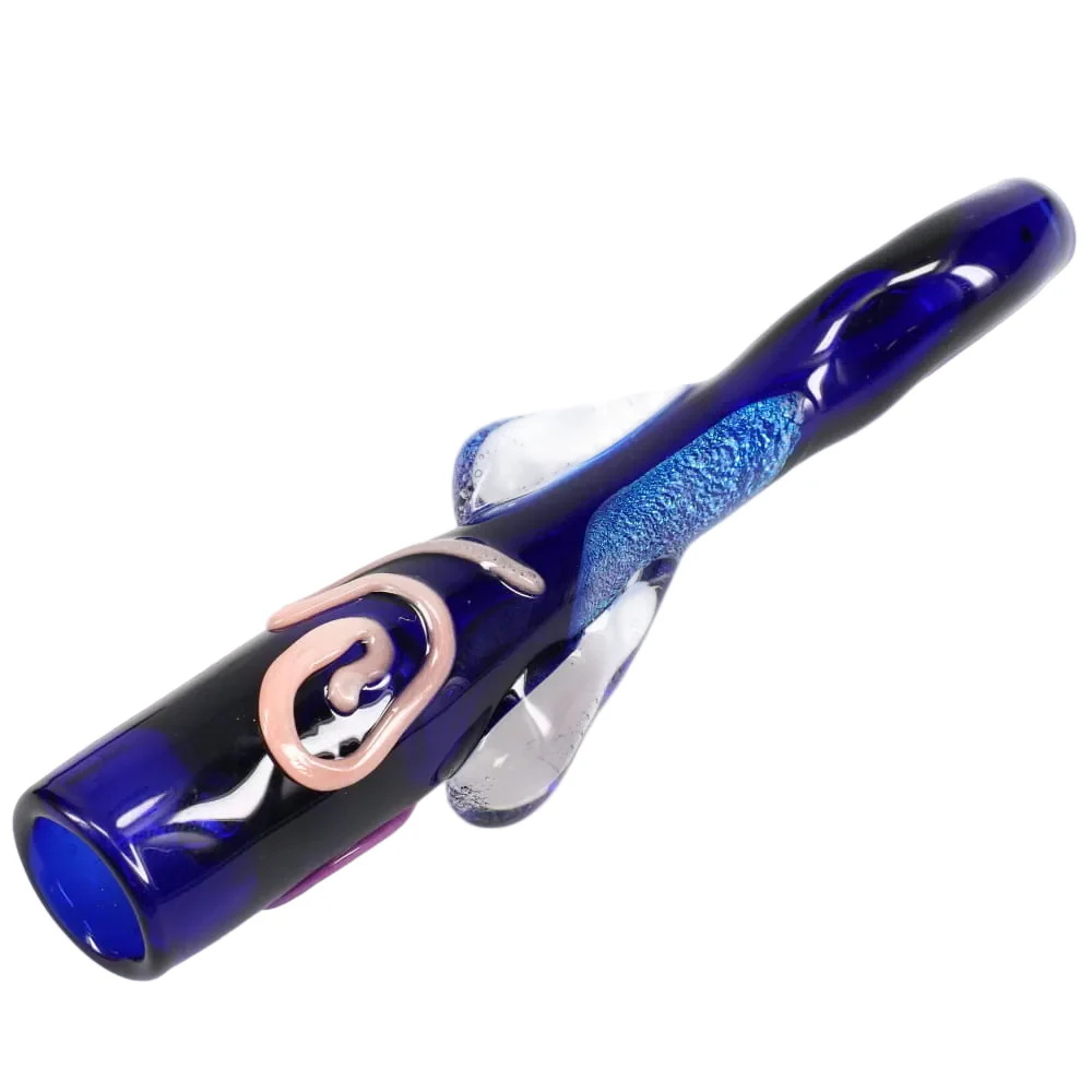 Matty White Glass Color and Dichro Squiggle Chillum - Image 5