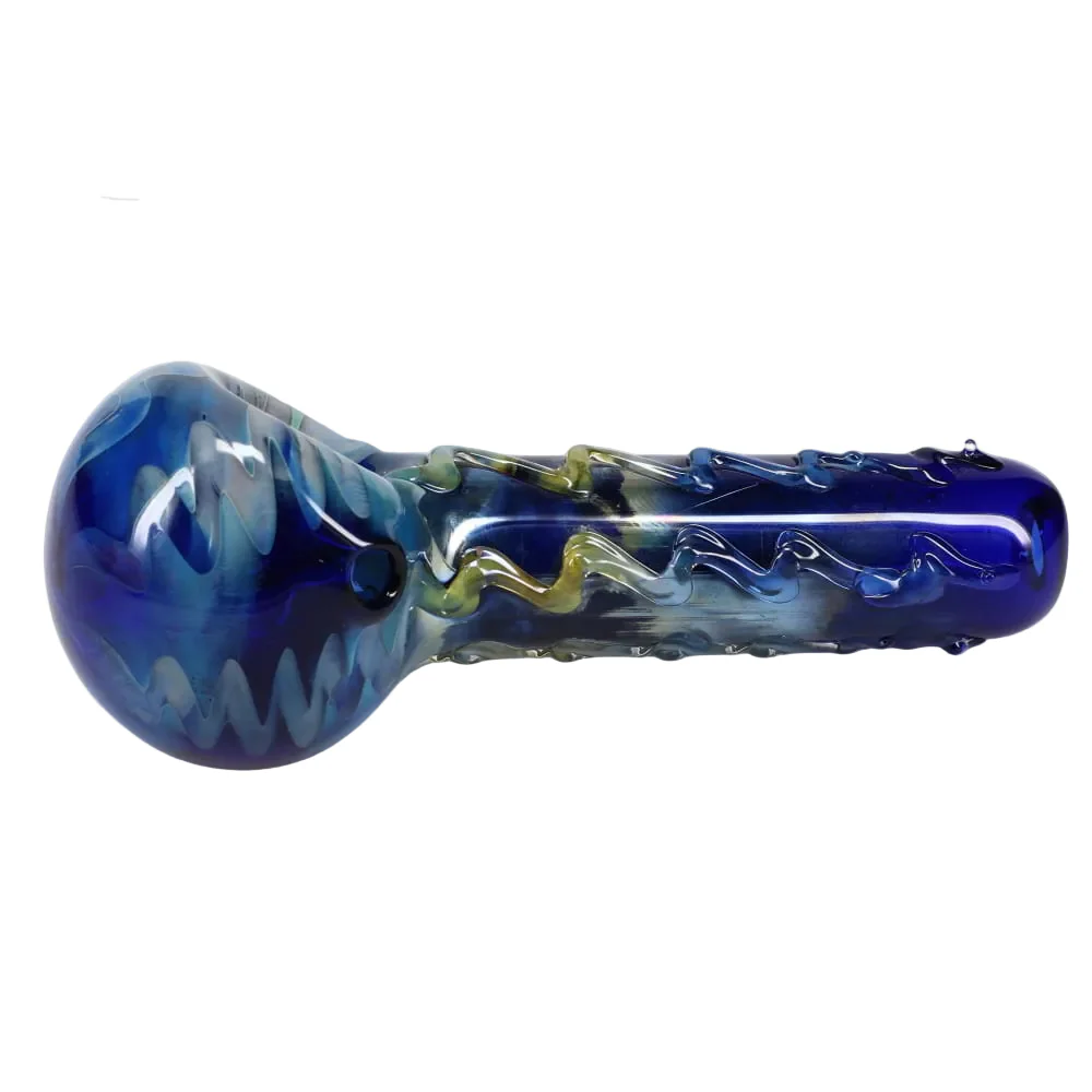 Matty White Glass Cobalt Blue Lightning Bolt Spoon - Image 2