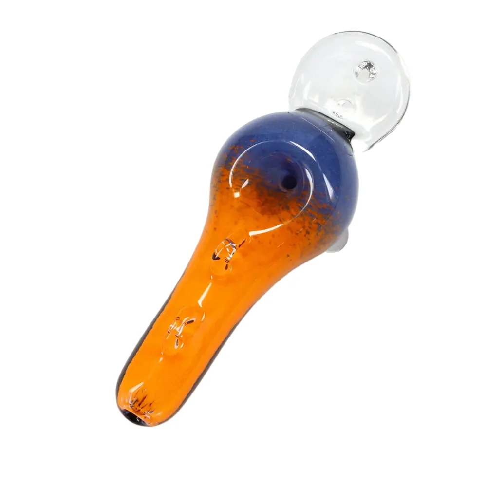 Matty White Glass Frit with Dichro Stripe Fishing Lure Spoon - Image 2