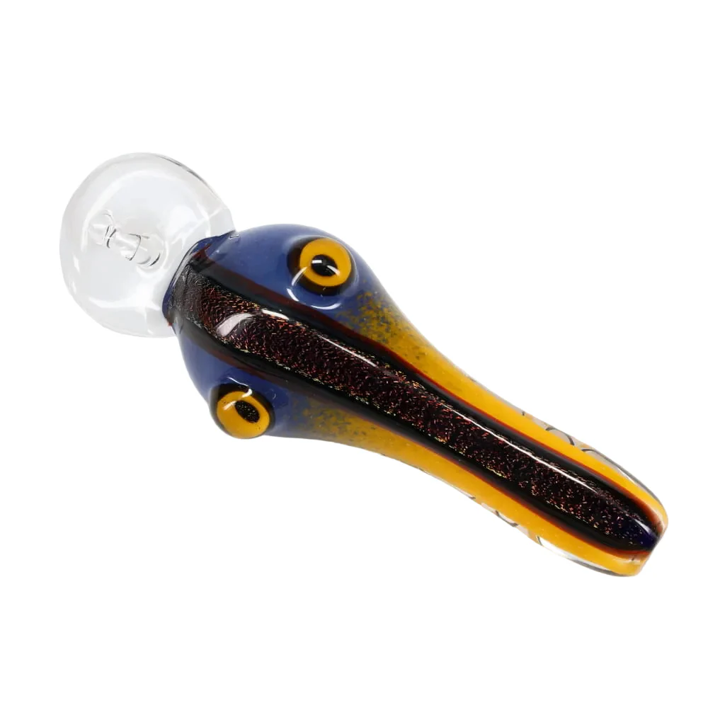 Matty White Glass Frit with Dichro Stripe Fishing Lure Spoon - Image 4