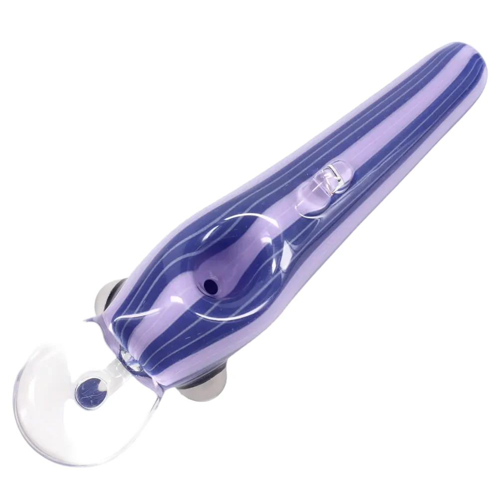 Matty White Glass Large Linework Fishing Lure Spoon - Purple - Image 2