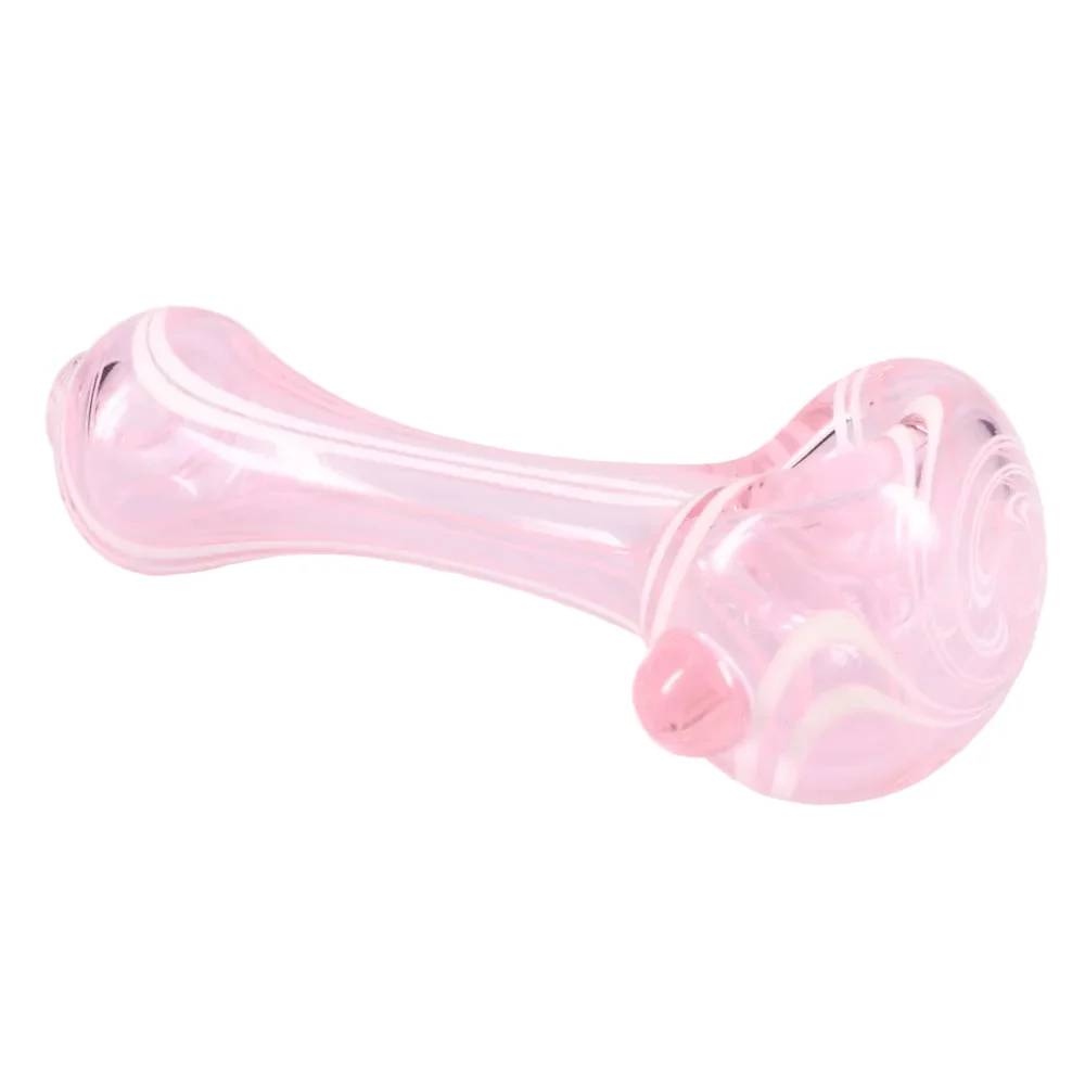 Matty White Glass Lollipop with White Lines Spoon - Assorted Colors - Image 3
