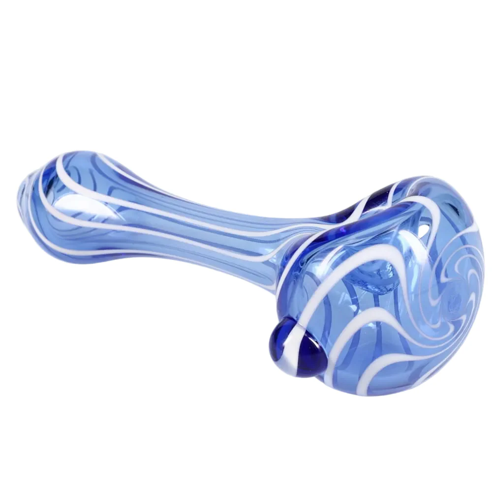 Matty White Glass Lollipop with White Lines Spoon - Assorted Colors - Image 7