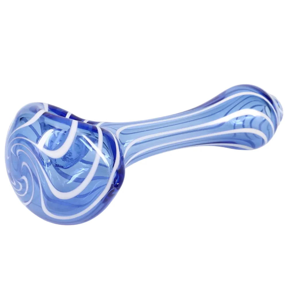 Matty White Glass Lollipop with White Lines Spoon - Assorted Colors - Image 8