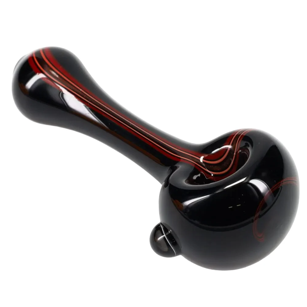 Matty White Glass Mini Black with Color Stripe Spoon - Image 2