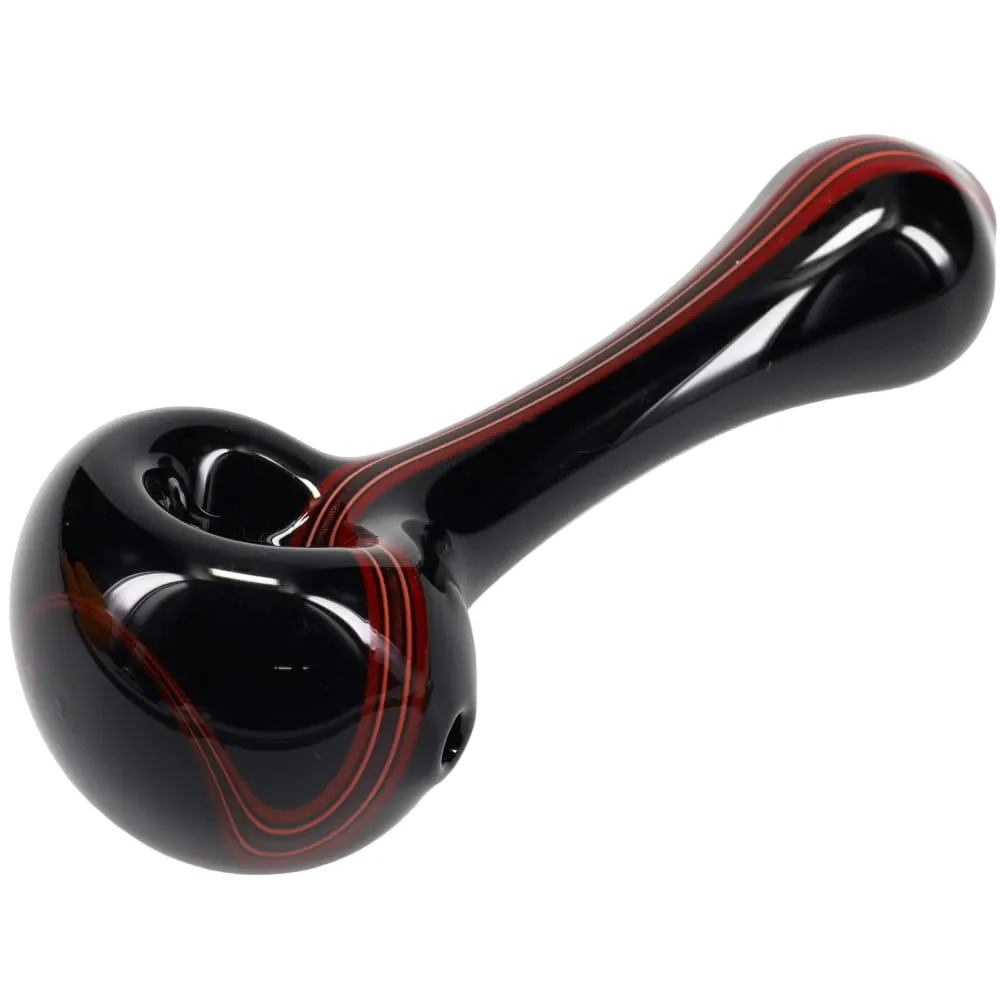 Matty White Glass Mini Black with Color Stripe Spoon - Image 3