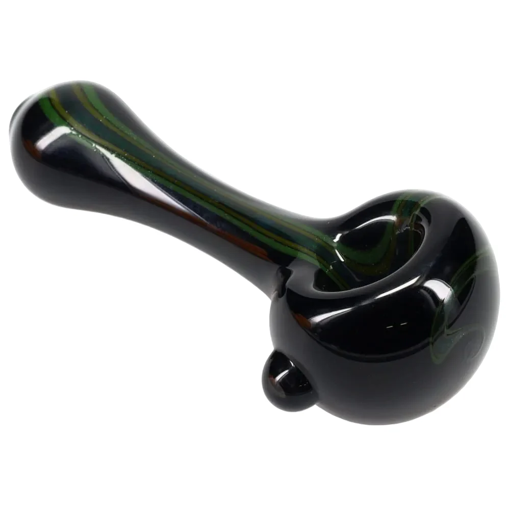 Matty White Glass Mini Black with Color Stripe Spoon - Image 4
