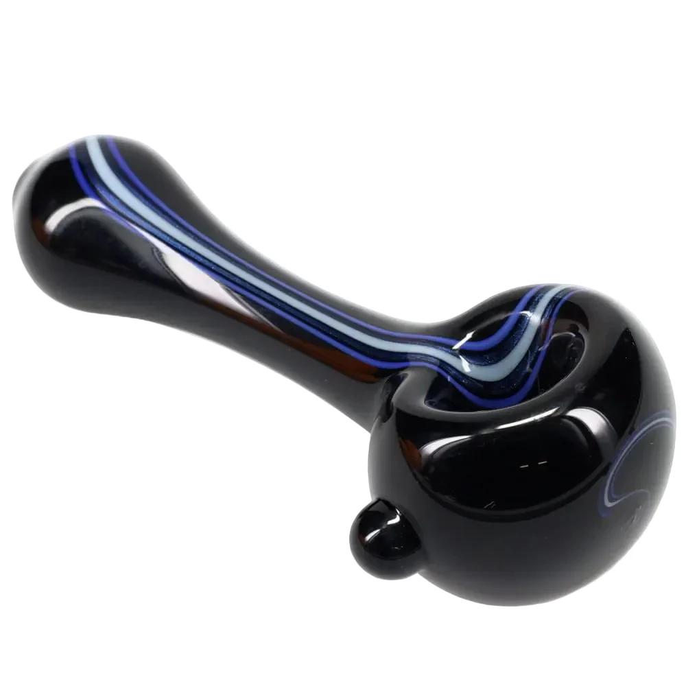 Matty White Glass Mini Black with Color Stripe Spoon - Image 5