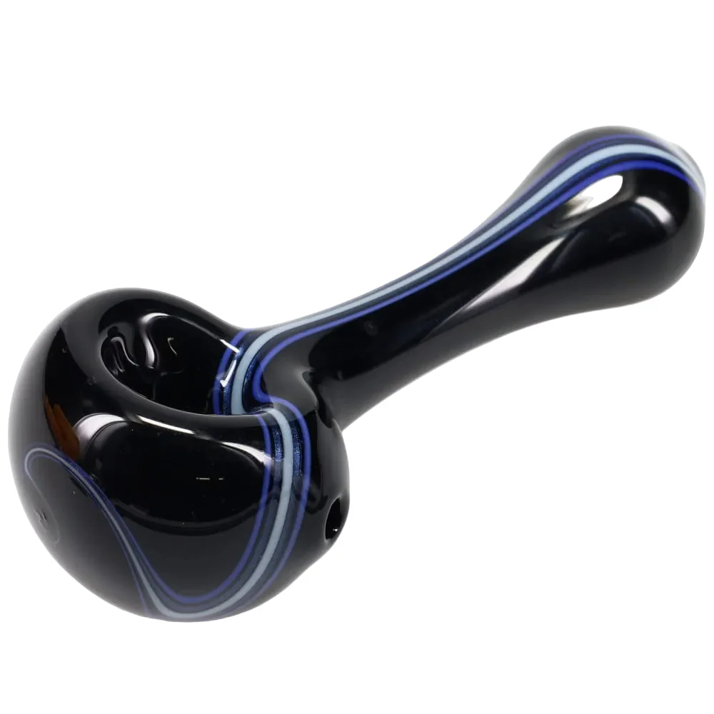 Matty White Glass Mini Black with Color Stripe Spoon - Image 6