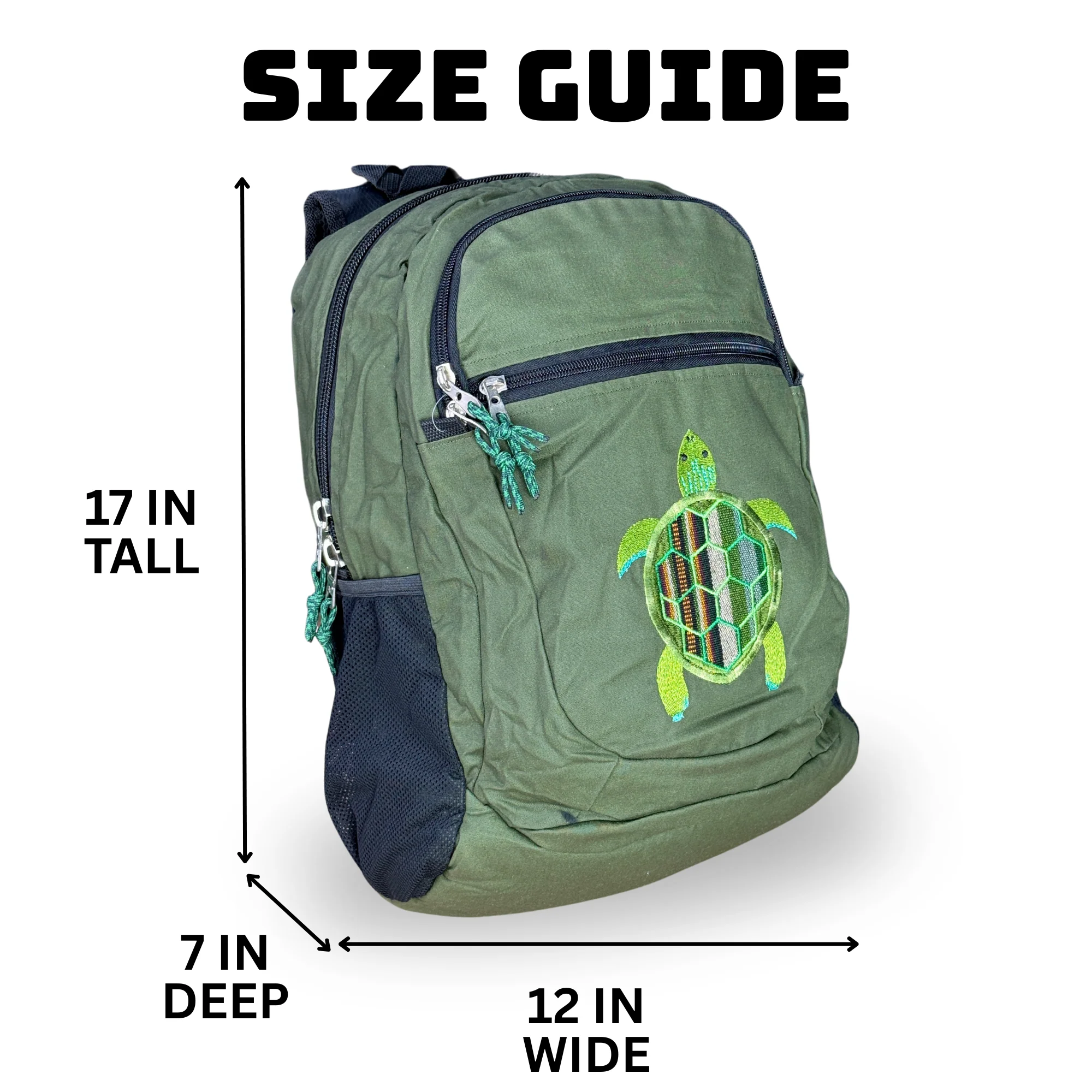 Ixchel Medium Backpack Denim With Terrapin Embroidery - Image 3