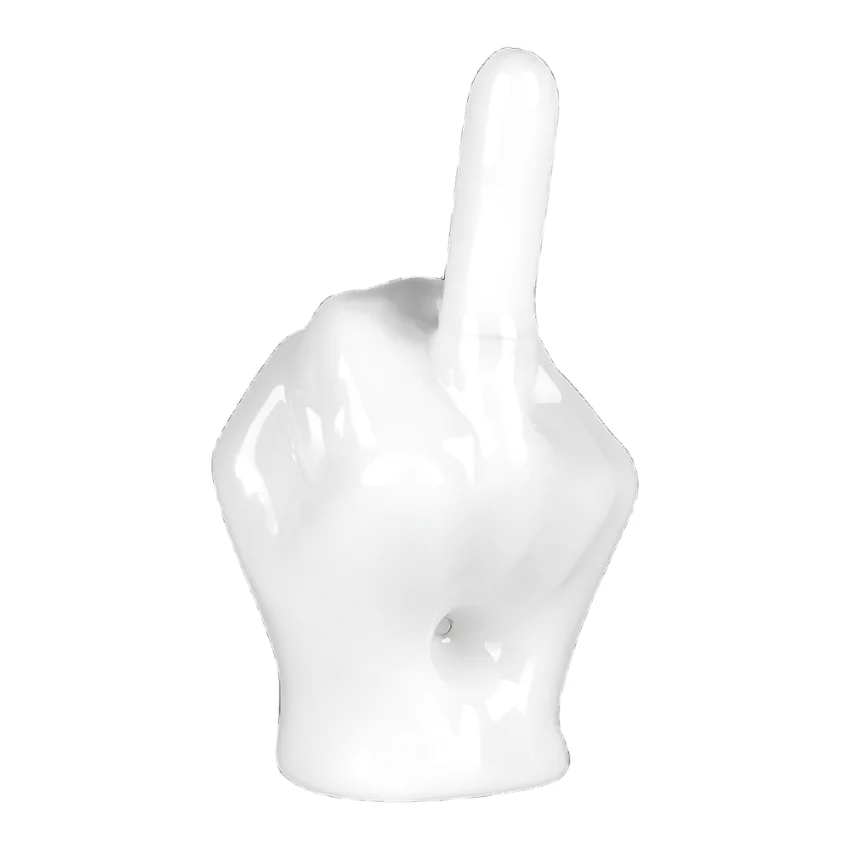 Middle Finger Glass Hand Pipe - Assorted Colors - Image 5