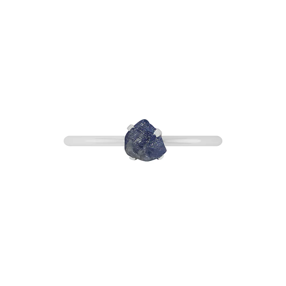 Natural Rough Tanzanite Ring - 925 Sterling Silver