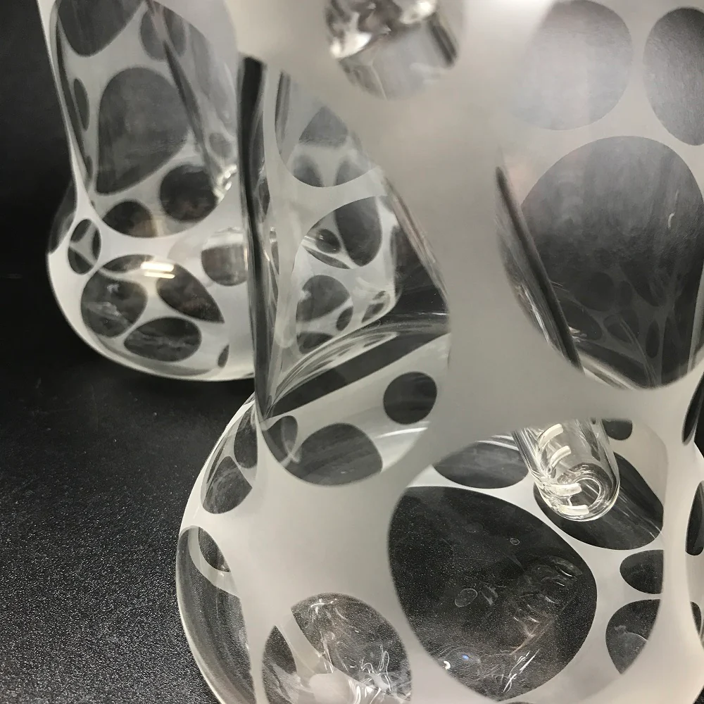 Oddball Glass Sandblasted Flower 26mm Tube SALE - Image 4