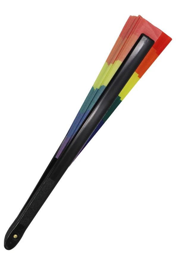 Oversized Rainbow Folding Clack Hand Fan - Image 3